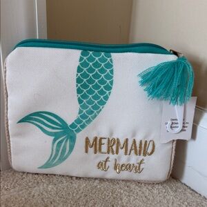 Mermaid at Heart Pouch with Teal Tassel